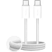 Puro Fabrik 60W Flettet kabel USB-C - USB-C 3m - Hvid
