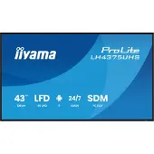 Iiyama ProLite LH4375UHS-B2AG - 43 Diagonal klasse (42.5 til at se) LED-bagbelyst LCD paneldisplay - digital skiltning - med indbygget medieafspill