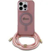 GUESS Crossbody Cord Script MagSafe-etui til iPhone 16 Pro - Pink
