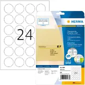 Herma Special - Polyester - selv-klæbende - gennemsigtig - 40 mm rund 600 etikette(r) (25 ark x 24) sikkerheds-/forseglingsmærkater