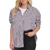 ONLY Bluse 'JDYVesper' mørkelilla / hvid