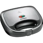 Severin SA 2969 - Sandwichtoaster - 600 W - børstet rustfrit stål/sort