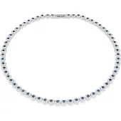 Swarovski Kæde 'Una' azur / sølv / transparent