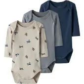 Name it Sparkedragt/Body beige / navy / røggrå