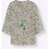 HEINE Bluse beige / azur / smaragd / rød
