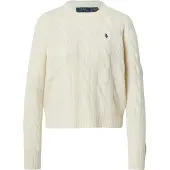 Ralph Lauren Polo Ralph Laurentil kvinder. 211A91216002 Cremehvid trøje i uld og kashmir (L), Casual, Bomuld, Lange ærmer