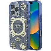 GUESS GUHMP16XH4PYEEB iPhone 16 Pro Max 6,9" blå/blå hardcase IML Peony på 4G-baggrund MagSafe