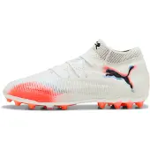 Puma FUTURE 8 ULTIMATE MG Football Boots Unisex, Shoes, White/Black/Glowing Red, 46