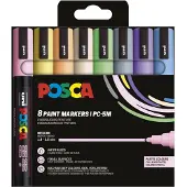 Posca marker sæt PC-5M 8 ass. Pastel farver