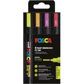 Posca marker sæt PC-5M 4 ass. farver neon