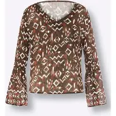 HEINE Bluse brun / cognac / hvid