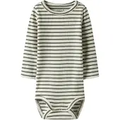 Name it Body l/æ - Noos - Rib - NbnBani - Dusty Olive - - 2 år (92) - Body L/Æ