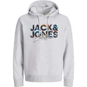 Jack & Jones Sweatshirt 'JJGeplas' mørkeblå / mørkegrå / hummer / hvid-meleret