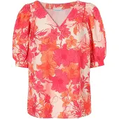 TATUUM Bluse 'Riyo' creme / orange / lyserød / pitaya