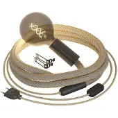 Creative Cables Snakebis Reb-stik-i Lampe Med Jute Ledning Og 2-stik Stik