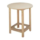 Wellhome Rundt Rullebord Med Bøgestruktur Uden Lak 70x70x75cm