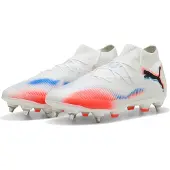 Puma FUTURE 8 PRO MxSG Football Boots Unisex, Shoes, White/Black/Glowing Red, 44.5