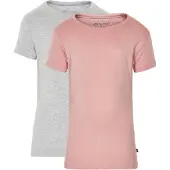 Minymo T-shirt - 2-Pak - Rosa/Grå - - 2 år (92) - T-Shirt