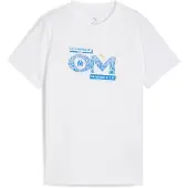 Puma Olympique de Marseille FtblCulture Tee Youth, Clothing, White/Azure, 7-8Y