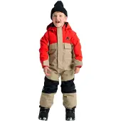 Burton - Skidragter børn - Toddlers 2L One Piece Flame Scarlet Summit Taupe til UnisexUld - Børnetoj Størrelse 3 År - Beige