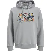 Jack & Jones Sweatshirt 'JJGeplas' azur / grå / hummer / sort