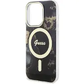 GUESS GUHMP14LHTMRSK iPhone 14 Pro 6,1" sort/sort hardcase Golden Marble MagSafe