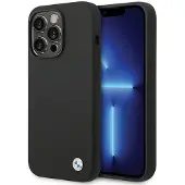 BMW Silikone-etui med metallogo til iPhone 15 Pro - sort