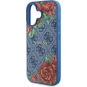 GUESS GUHMP16SP4ROPEMCB iPhone 16 6,1" blå/blå hardcase 4G Flowers Print MagSafe