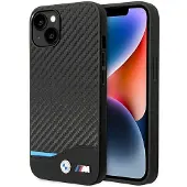 BMW Læderetui til iPhone 14 Plus Kulstofsort