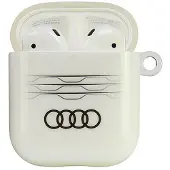 Audi IML-etui med geometrisk mønster til AirPods 1 / 2 – hvid