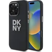 DKNY Liquid Silicone Metal Logo iPhone 16 Pro-etui - Sort