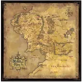 Noble Collection Puslespillets Midgård-kortdimensioner 416 Gr 58x58 Cm 1000 Stykker