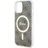 GUESS IML 4G MagSafe iPhone 15 Plus-etui - Brun