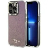 GUESS GUHCP15LHDECMP iPhone 15 Pro 6,1" pink/pink hardcase IML Faceted Mirror Disco Iridescent