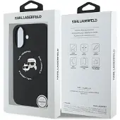 Karl Lagerfeld KLHMP16SSKCHTCK iPhone 16 6.1" black hardcase Silicone Karl&Choupette Heads MagSafe