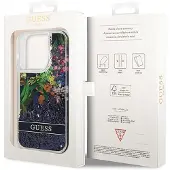 GUESS GUHCP14LLFLSB iPhone 14 Pro 6.1 "blå / blå hardcase Flower Liquid Glitter