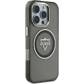 GUESS IML Metal Mountain Logo MagSafe iPhone 16 Pro Max-etui - sort