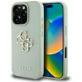 GUESS Grained Big 4G Logo Small Classic Logotaske til iPhone 16 Pro - grøn