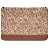 GUESS GCube Stripes-taske til en 16" bærbar computer - brun