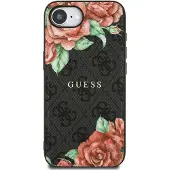 GUESS 4G Flowers Print MagSafe-etui til iPhone 16e - sort