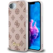 GUESS Peony Script Logo MagSafe iPhone 16e Etui - Brun