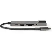 Nedis Guld Ccbw64775at02 10-i-1 Multiport Usb-adapter Usb 3.2 Gen 1 Usb-c M-rj45 F/hdmi/sd/2x Usb-c/f/3x Usb-a F 5gbps Belagt 3.5mm 0.2 M