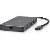 Nedis Guld Ccbw64250at02 7-i-1 Multiport Usb-adapter Usb 3.2 Gen 1 Usb-c M-micro Sd/rj45 H/sd/usb-c H/2x Hdmi/2x Usb-a H 5gbps Belagt 0.2 M