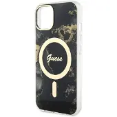 GUESS GUHMP14MHTMRSK iPhone 14 Plus 6,7" sort/sort hardcase Golden Marble MagSafe