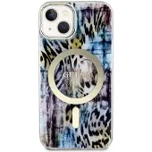 GUESS Leopard MagSafe-etui til iPhone 14 - blå