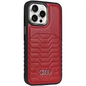 Audi syntetisk læderetui med MagSafe til iPhone 15 Pro Max - rød