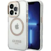 GUESS Metal Outline Magsafe-etui til iPhone 15 / 14 / 13 - guld