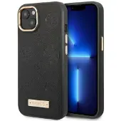 GUESS GUHMP13MSAPSTK iPhone 13 6,1" sort/sort hardcase Peony Logo Plate MagSafe