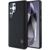 Mercedes Læderetui med buede sting til Samsung Galaxy S25 Ultra - Sort