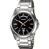 Casio Herreur MTP-1370D-1A2VDF Quartz Sort/Stål Ø39.8 mm